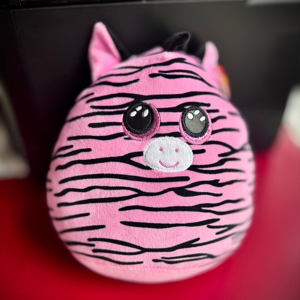 NWT TY Squish-A-Boos Plush Zoey the Zebra 12 inch Stuffed Toy Rare New